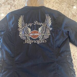 Harley-Davidson L Cotton Jacket Hoodie Vest Liner Embroidery Iconic Logo Laces